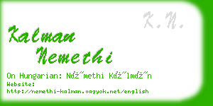 kalman nemethi business card